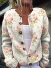 Kerensa™ | Vintage Bloemen Gebreide Cardigan
