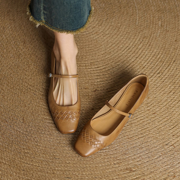 Verity | Vierkante Neus Mary Jane Ballerina