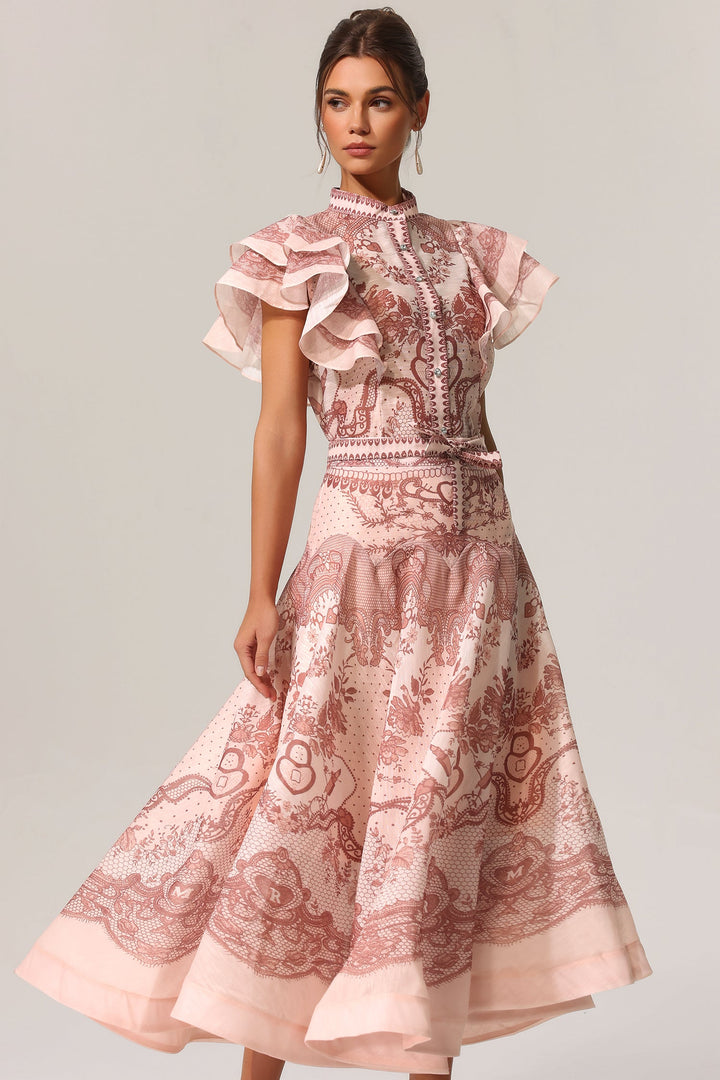 Chiara | Tweedelige set met mouwloze blouse en rok met bloemen