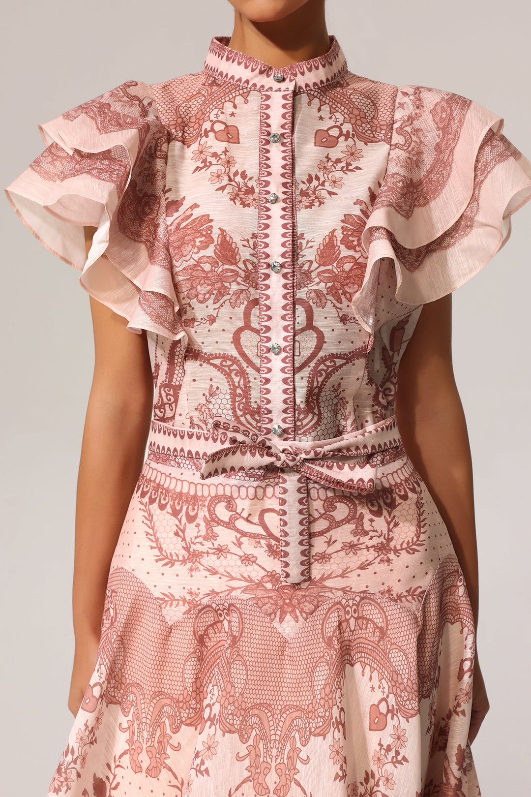 Chiara | Tweedelige set met mouwloze blouse en rok met bloemen