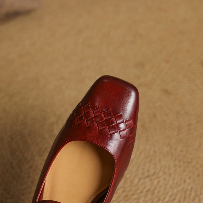 Verity | Vierkante Neus Mary Jane Ballerina