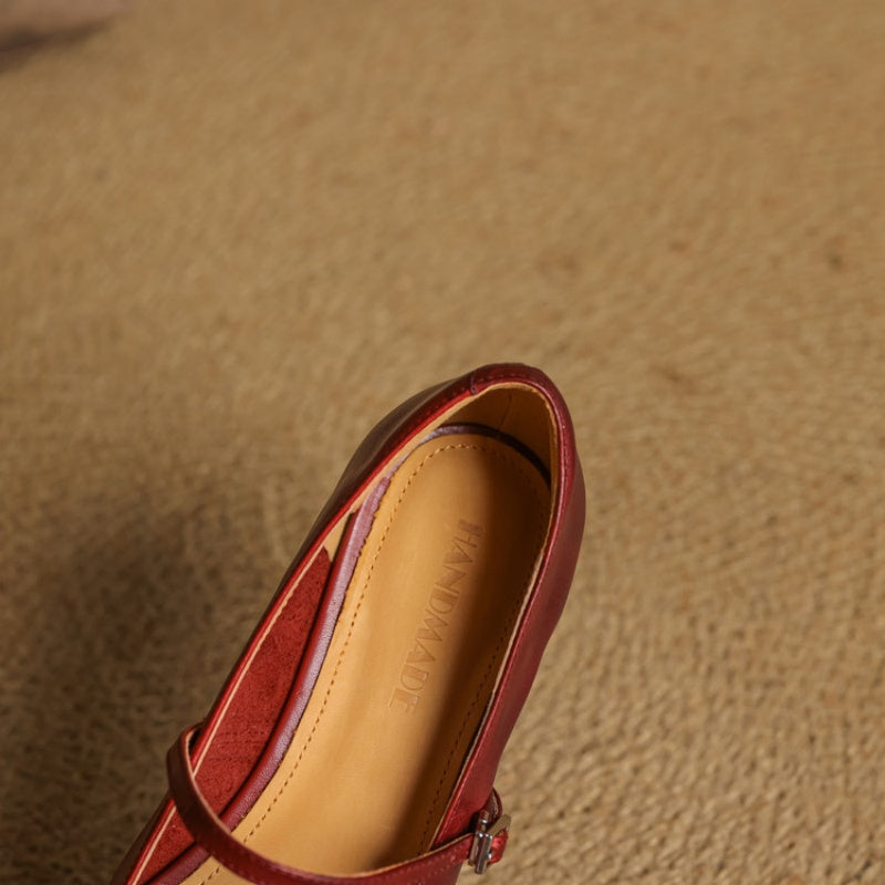 Verity | Vierkante Neus Mary Jane Ballerina