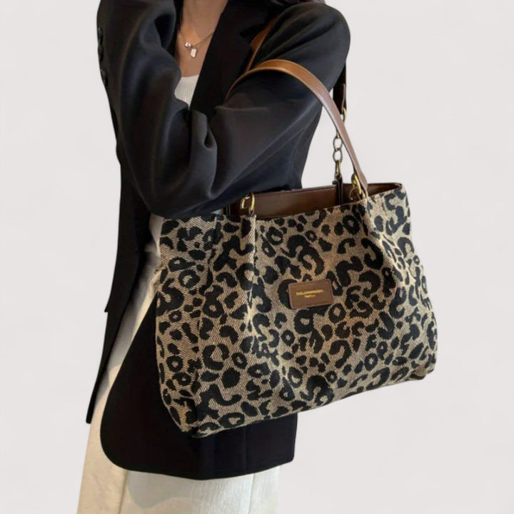 Lévrier – Leopard Canvas Schoudertas