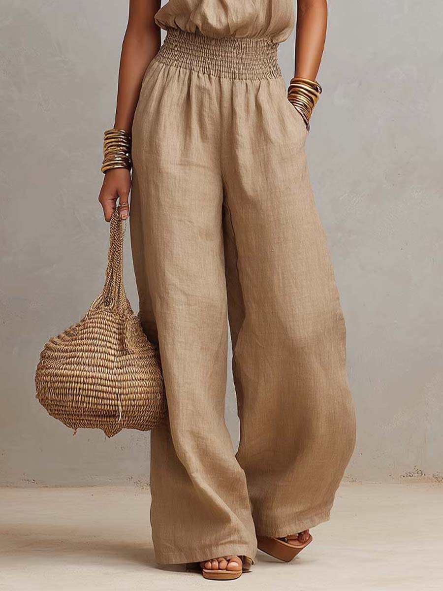 VALERIA | Halter Nek Wijde Pijpen Jumpsuit