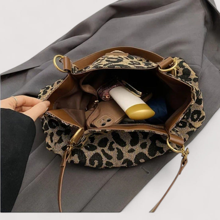 Lévrier – Leopard Canvas Schoudertas