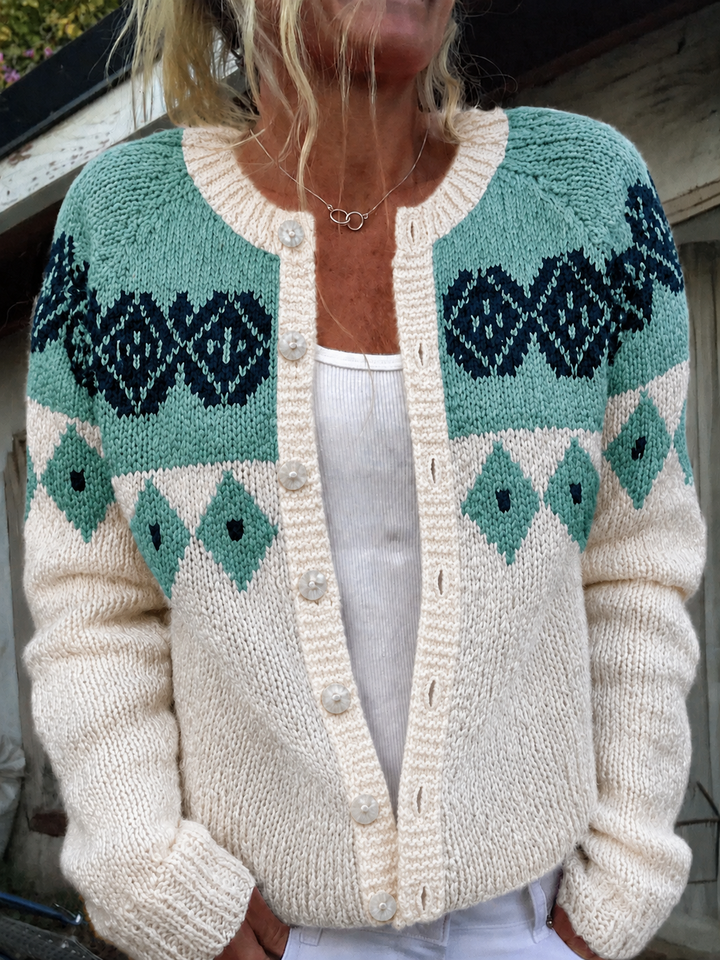 Tiverly™ | Vintage Geometrische Gebreide Cardigan