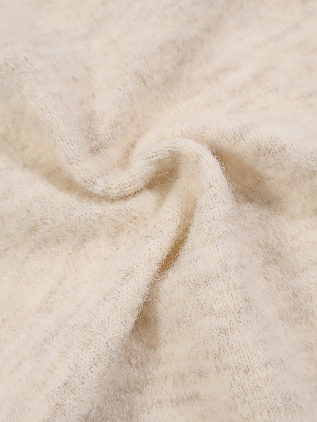 Rosalie™ | Crème Geribbelde Gebreide Knopen-Tab Cardigan