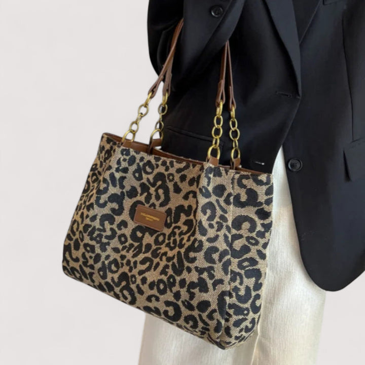 Lévrier – Leopard Canvas Schoudertas