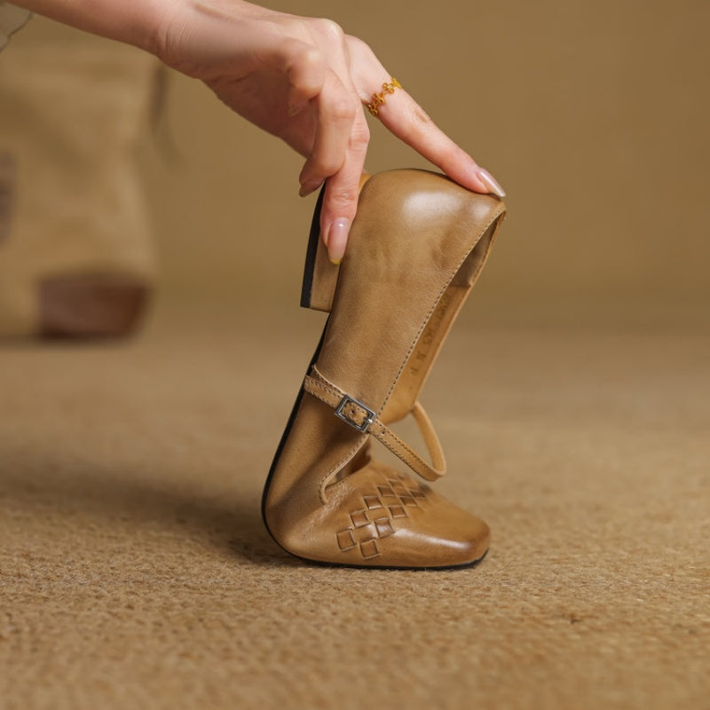 Verity | Vierkante Neus Mary Jane Ballerina