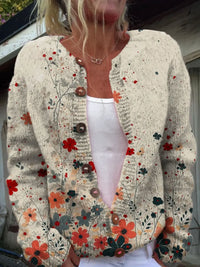 Sabrina™ | Vintage Bloemen Brei Cardigan