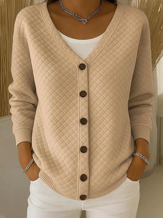 Laverne™ | Gequilt Cardigan met Knopen aan de Voorkant