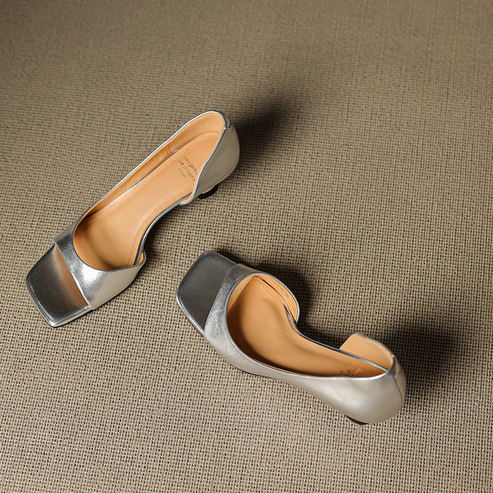 Celin | Peep Toe Echte Leren Hakken