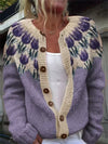 Evanthea™ | Vintage Bloemen Gebreide Cardigan Trui