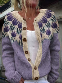 Evanthea™ | Vintage Bloemen Gebreide Cardigan Trui