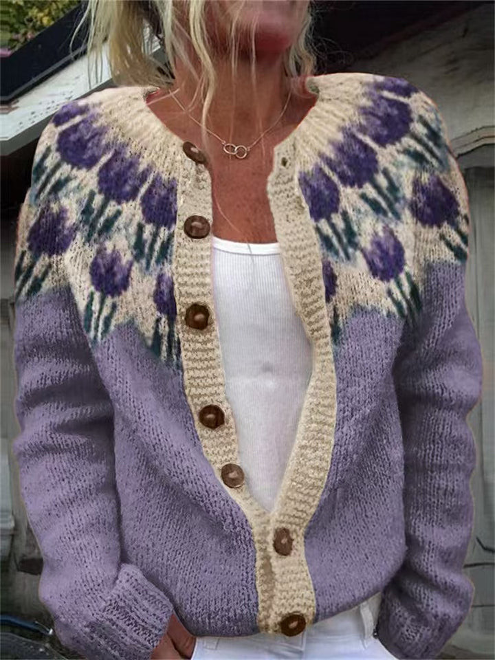 Evanthea™ | Vintage Bloemen Gebreide Cardigan Trui