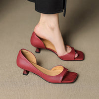 Celin | Peep Toe Echte Leren Hakken