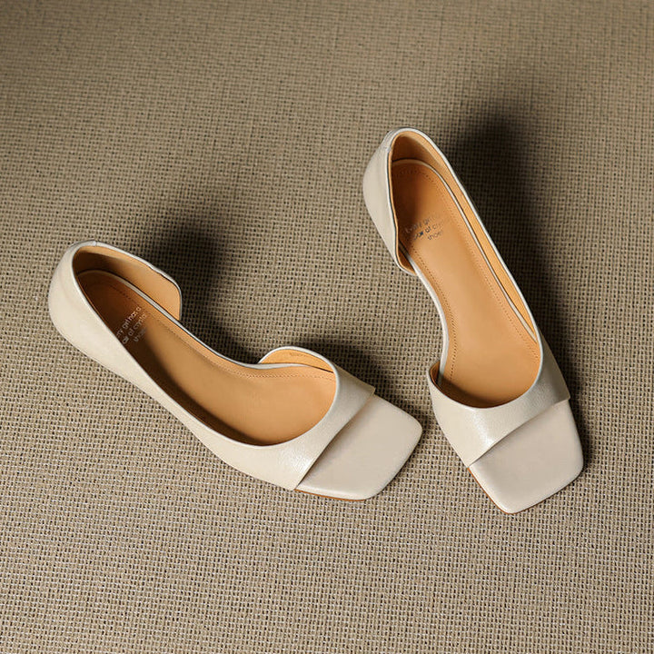 Celin | Peep Toe Echte Leren Hakken