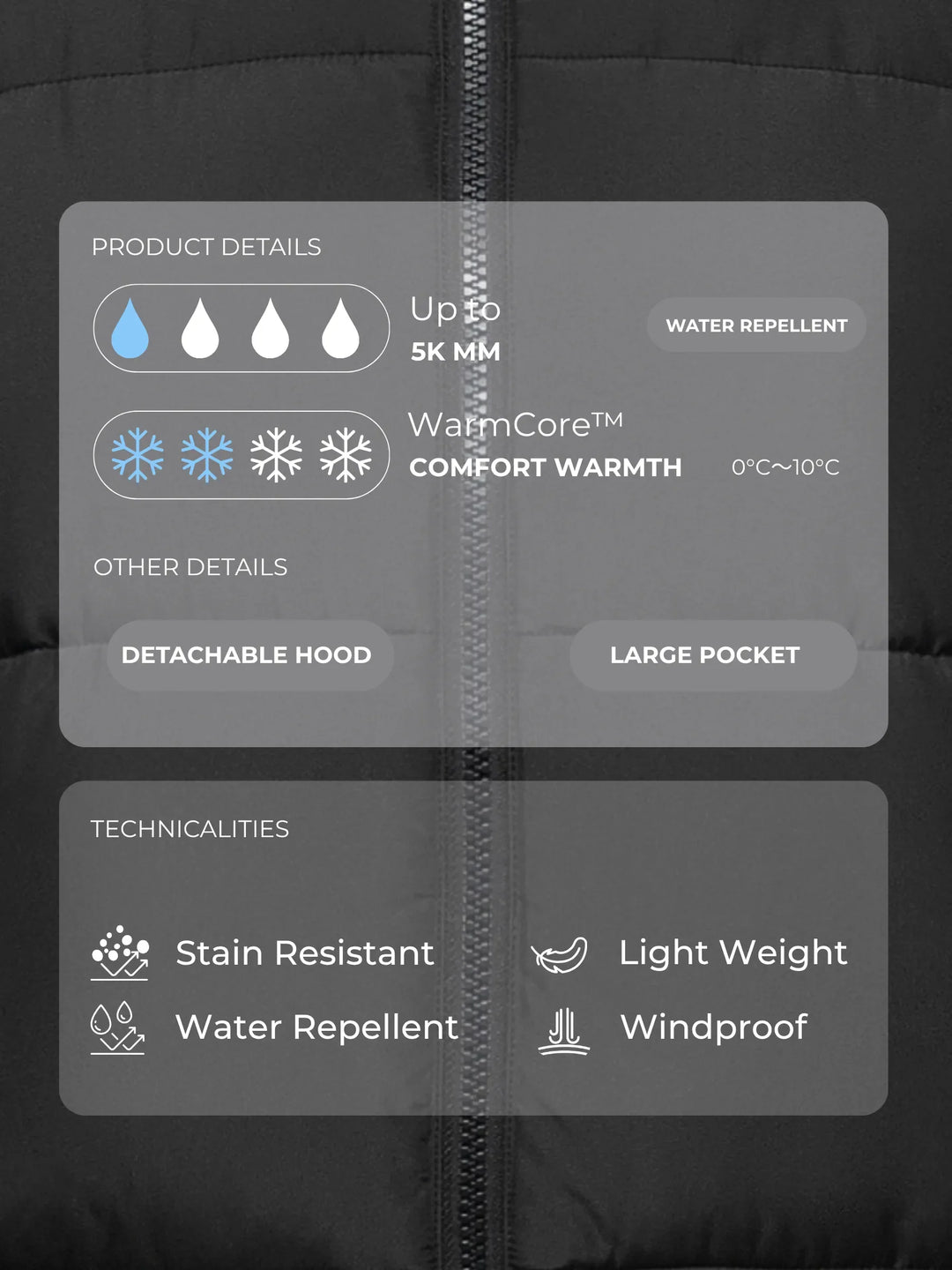 WarmCore™ Classic Short Detachable Hooded Puffer Jacket
