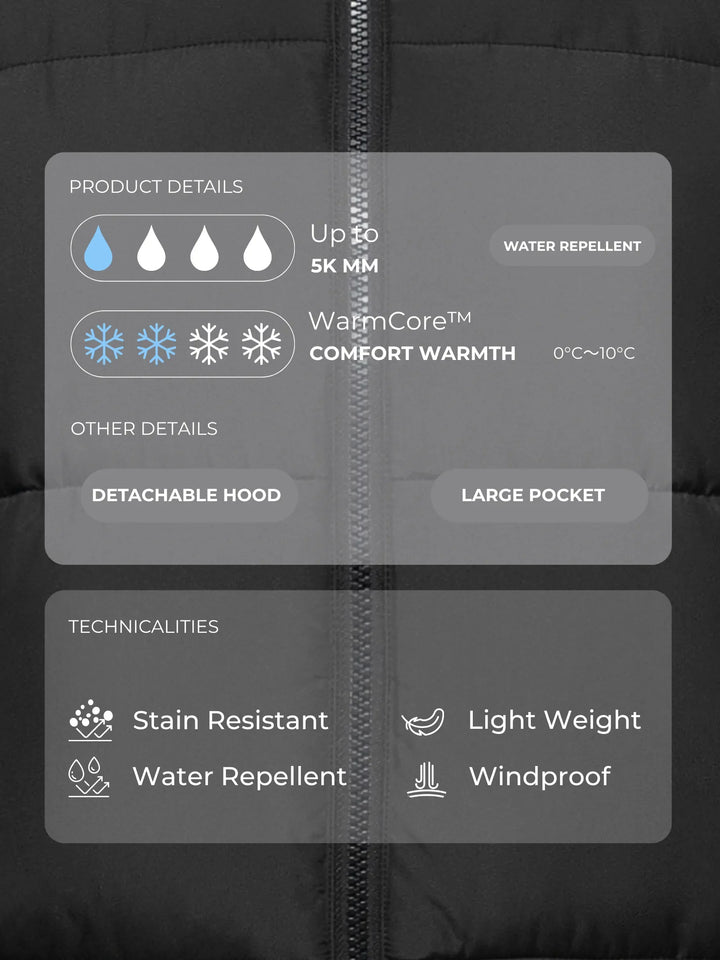 WarmCore™ Classic Short Detachable Hooded Puffer Jacket