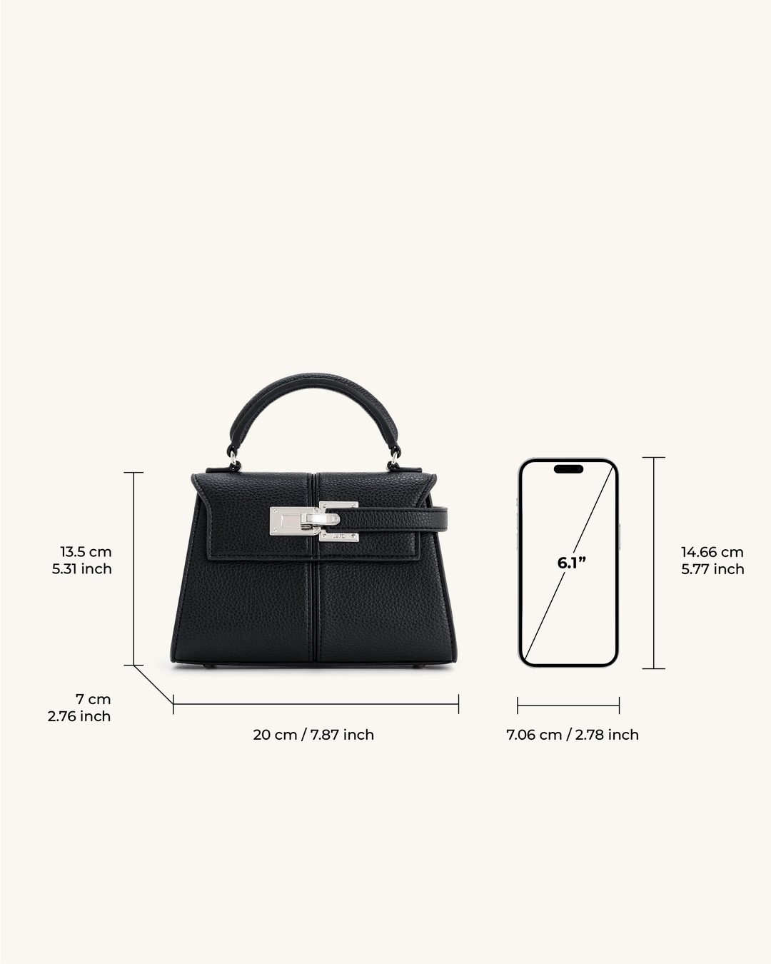 Elise Top Handle Bag - Zwart