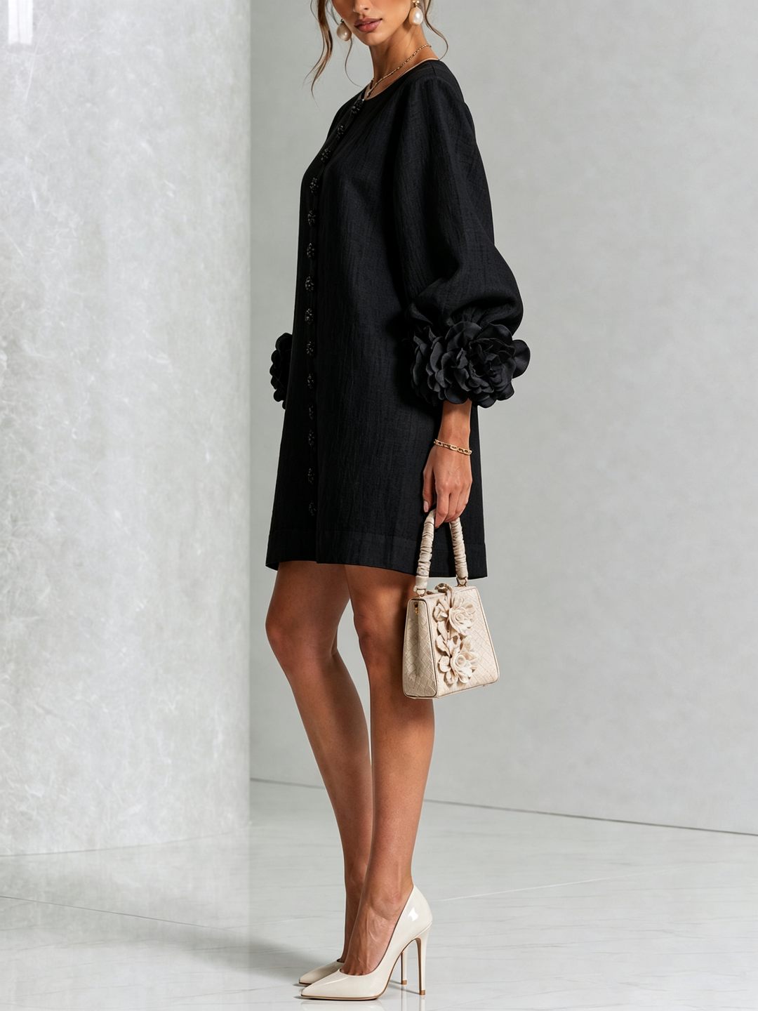 Florence™ | Bloemen Button-Down Mini Jurk