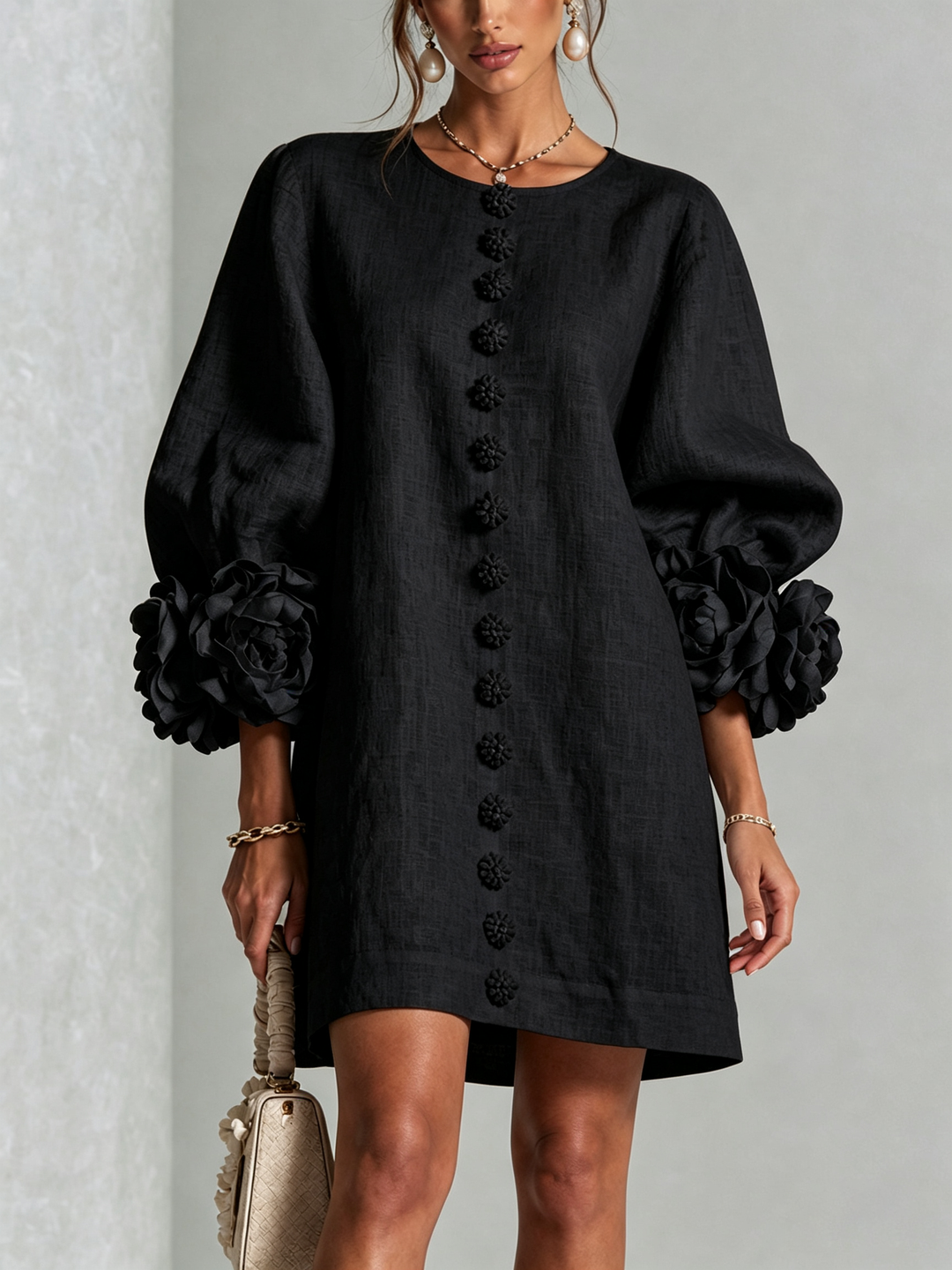 Florence™ | Bloemen Button-Down Mini Jurk