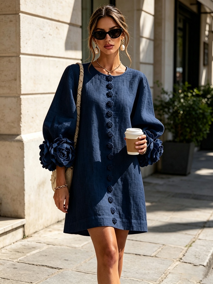 Florence™ | Bloemen Button-Down Mini Jurk