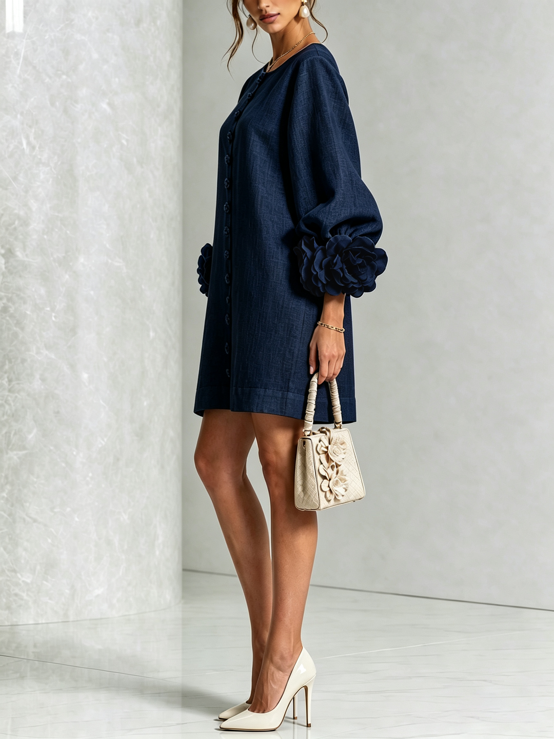 Florence™ | Bloemen Button-Down Mini Jurk