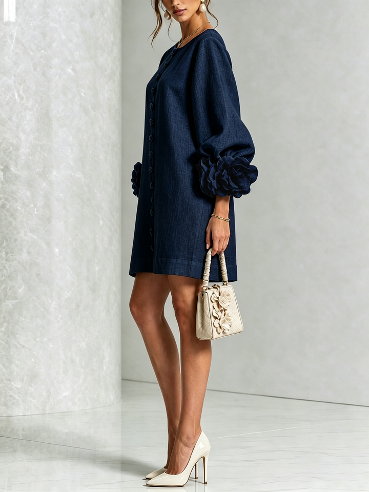 Florence™ | Bloemen Button-Down Mini Jurk