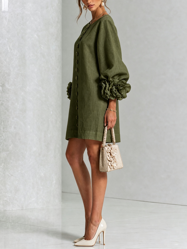 Florence™ | Bloemen Button-Down Mini Jurk