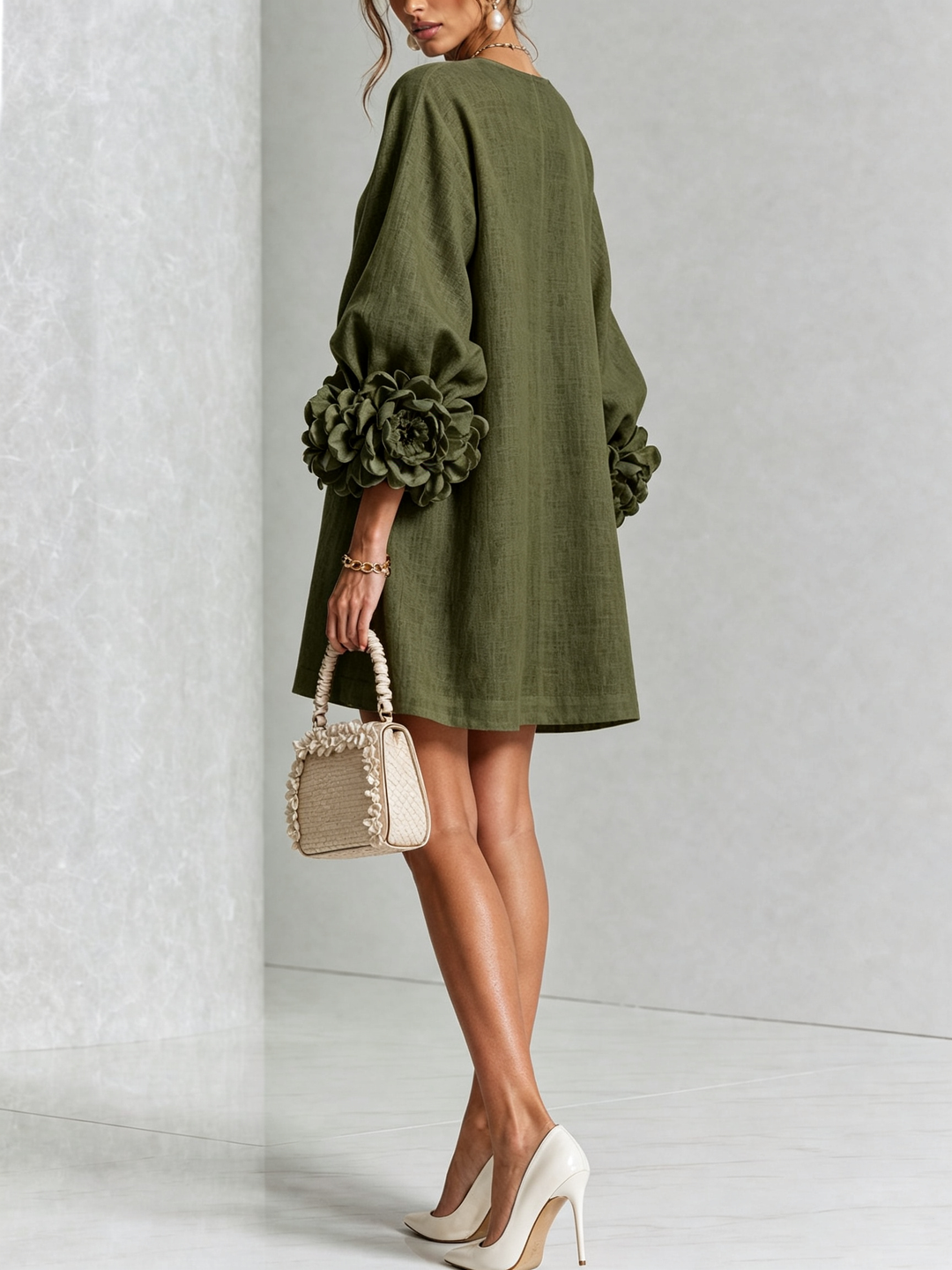 Florence™ | Bloemen Button-Down Mini Jurk