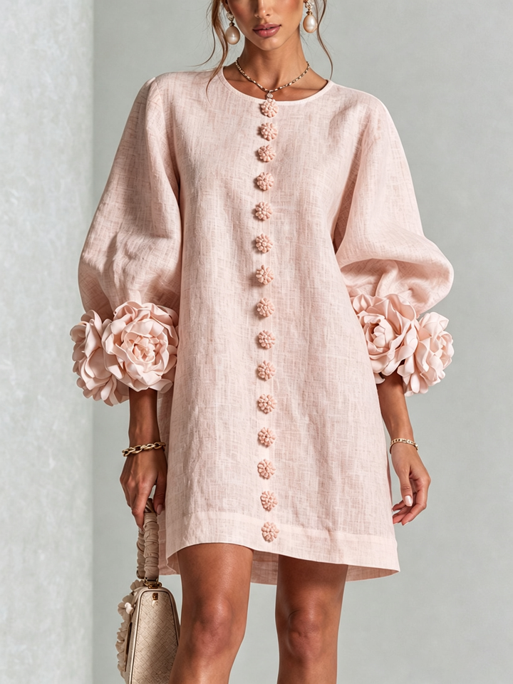 Florence™ | Bloemen Button-Down Mini Jurk