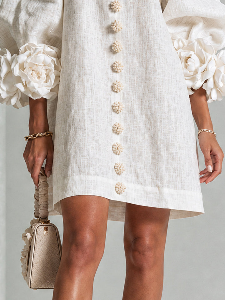 Florence™ | Bloemen Button-Down Mini Jurk