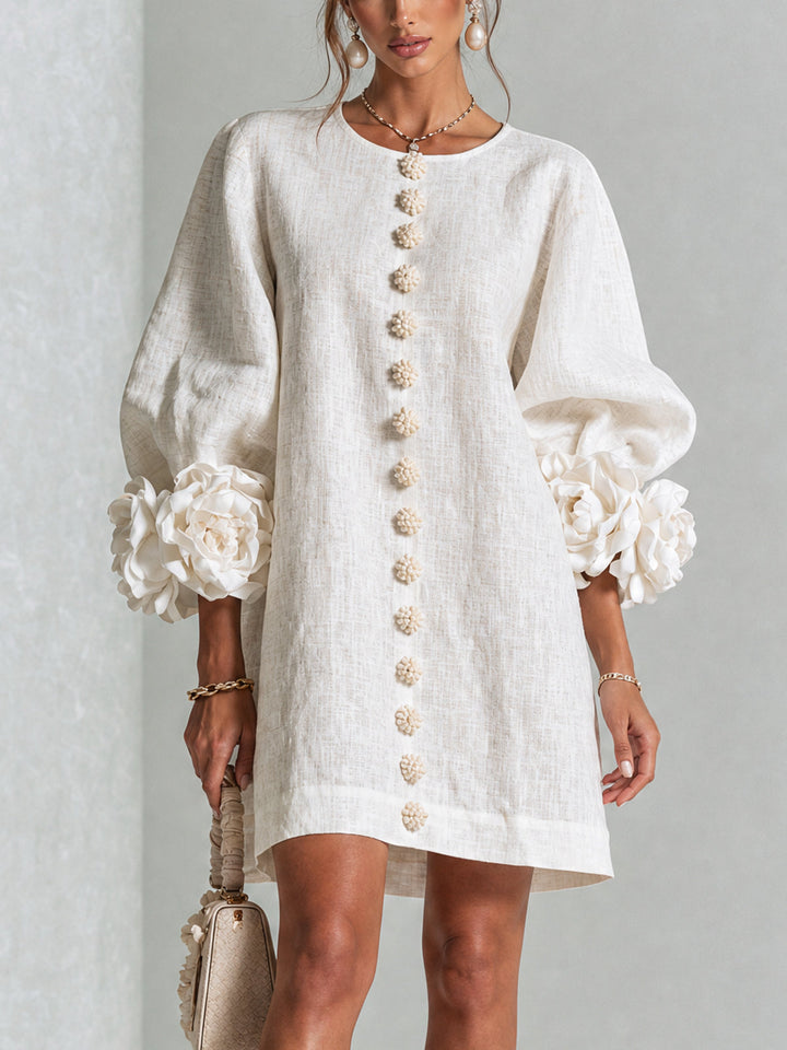 Florence™ | Bloemen Button-Down Mini Jurk