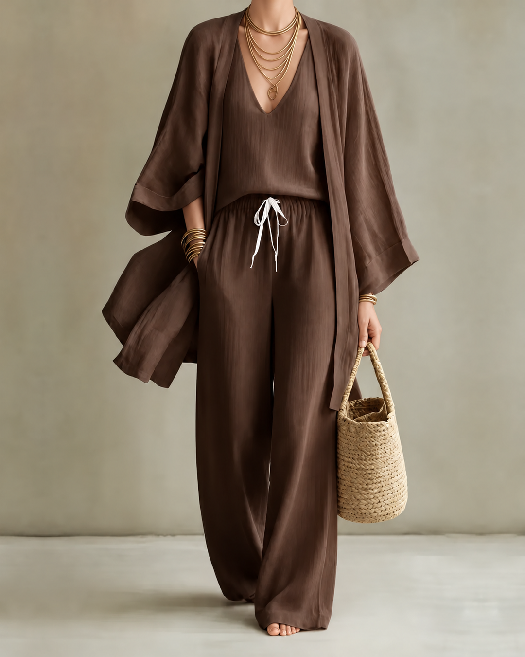 Tanisha | 3-delig Linnen Look Set