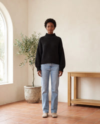 Camille Coltrui voor Dames - Chunky Gebreide Oversized Pullover - Zwart | Auburn Row
