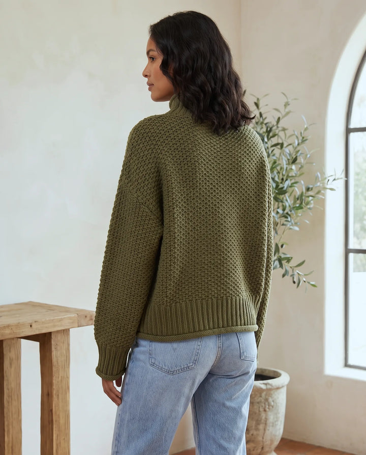 Camille Coltrui voor Dames - Chunky Gebreide Oversized Pullover - Groen | Auburn Row