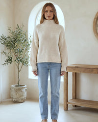 Camille Coltrui voor Dames - Chunky Gebreide Oversized Pullover - Wit | Auburn Row