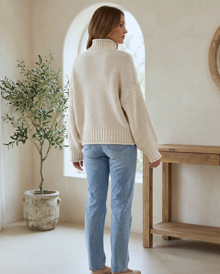 Camille Coltrui voor Dames - Chunky Gebreide Oversized Pullover - Wit | Auburn Row