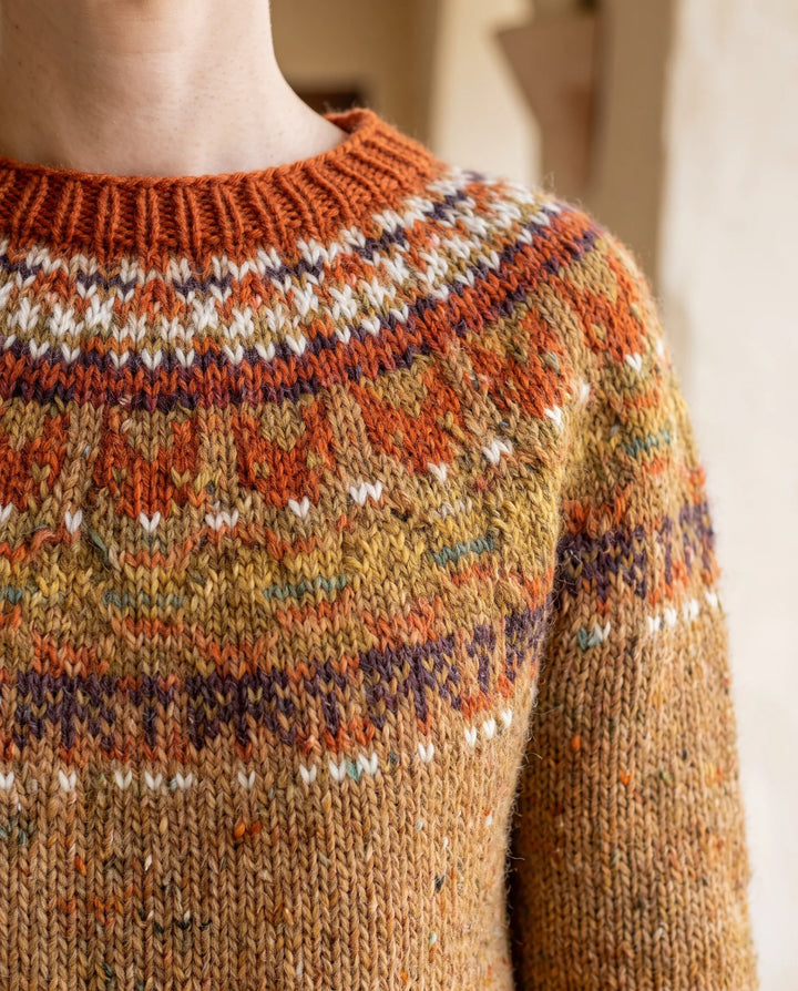 Ingrid Fair Isle Trui voor Dames - Nordic Patroon Gebreide Pullover - Bruin | Auburn Row