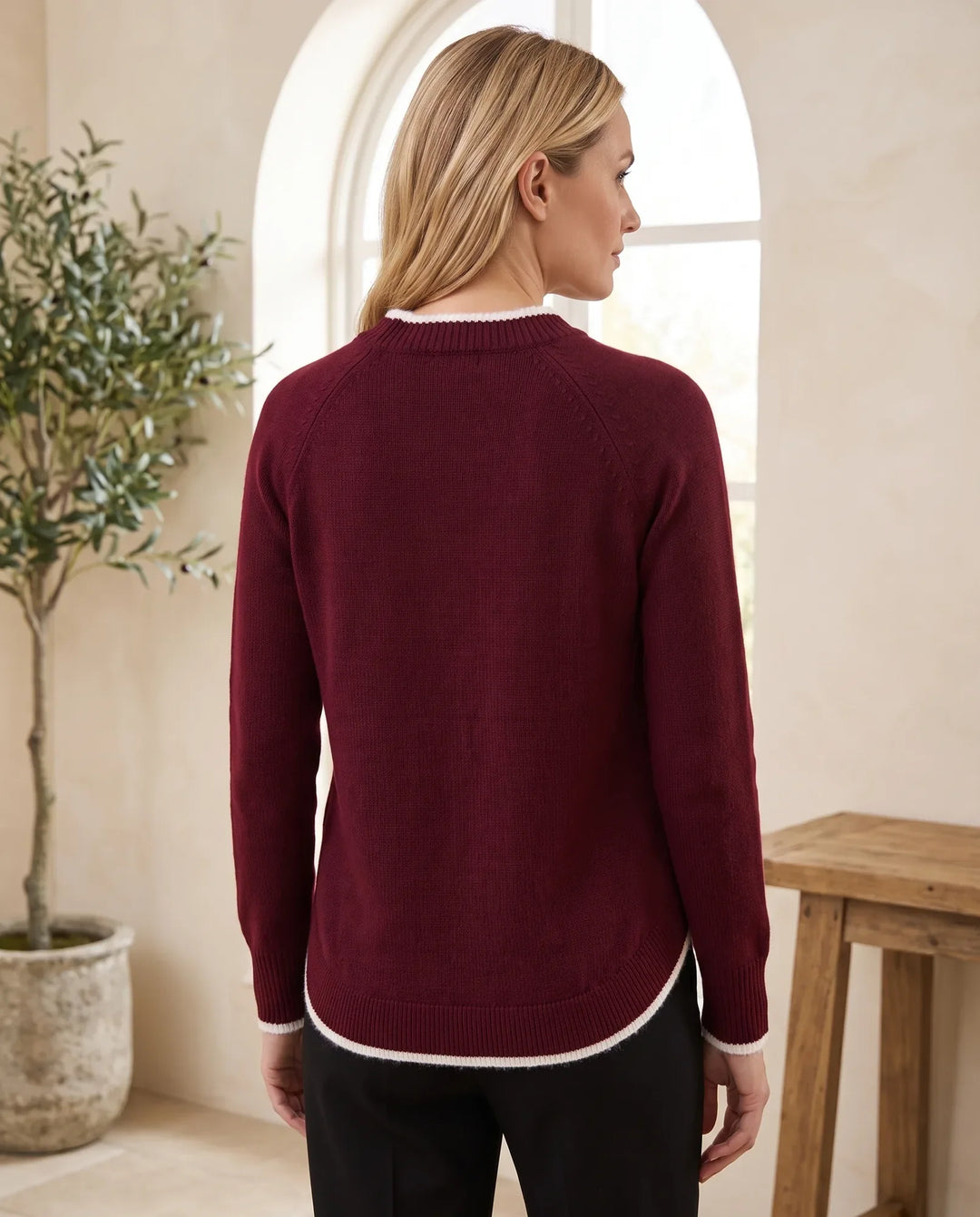 Ingrid Fair Isle Trui voor Vrouwen - Nordic Patroon Gebreide Pullover - Bordeau | Auburn Row