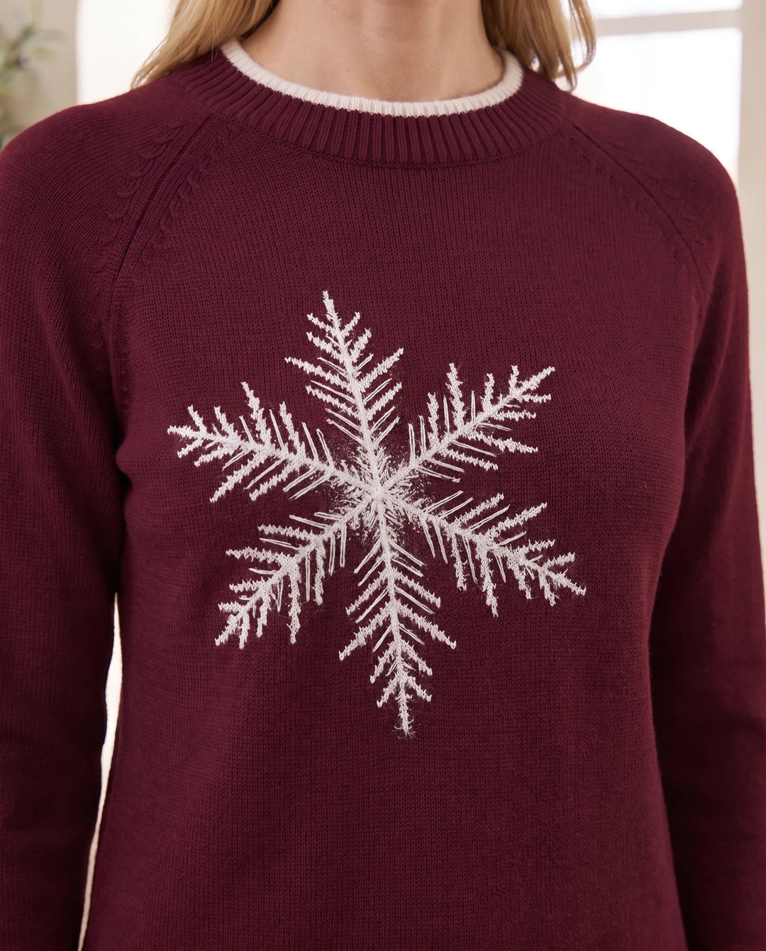 Ingrid Fair Isle Trui voor Vrouwen - Nordic Patroon Gebreide Pullover - Bordeau | Auburn Row