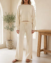 Lyra Gebreide Trui & Wijde Broek Set – Crème