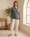Rosalind Asymmetrische Knopen Cardigan voor Vrouwen – Antraciet
