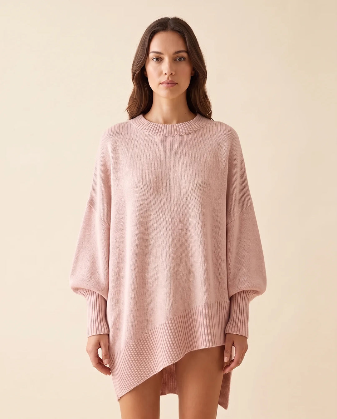 Daphne Trui voor Dames - Oversized Asymmetrische Zoom Ronde Hals