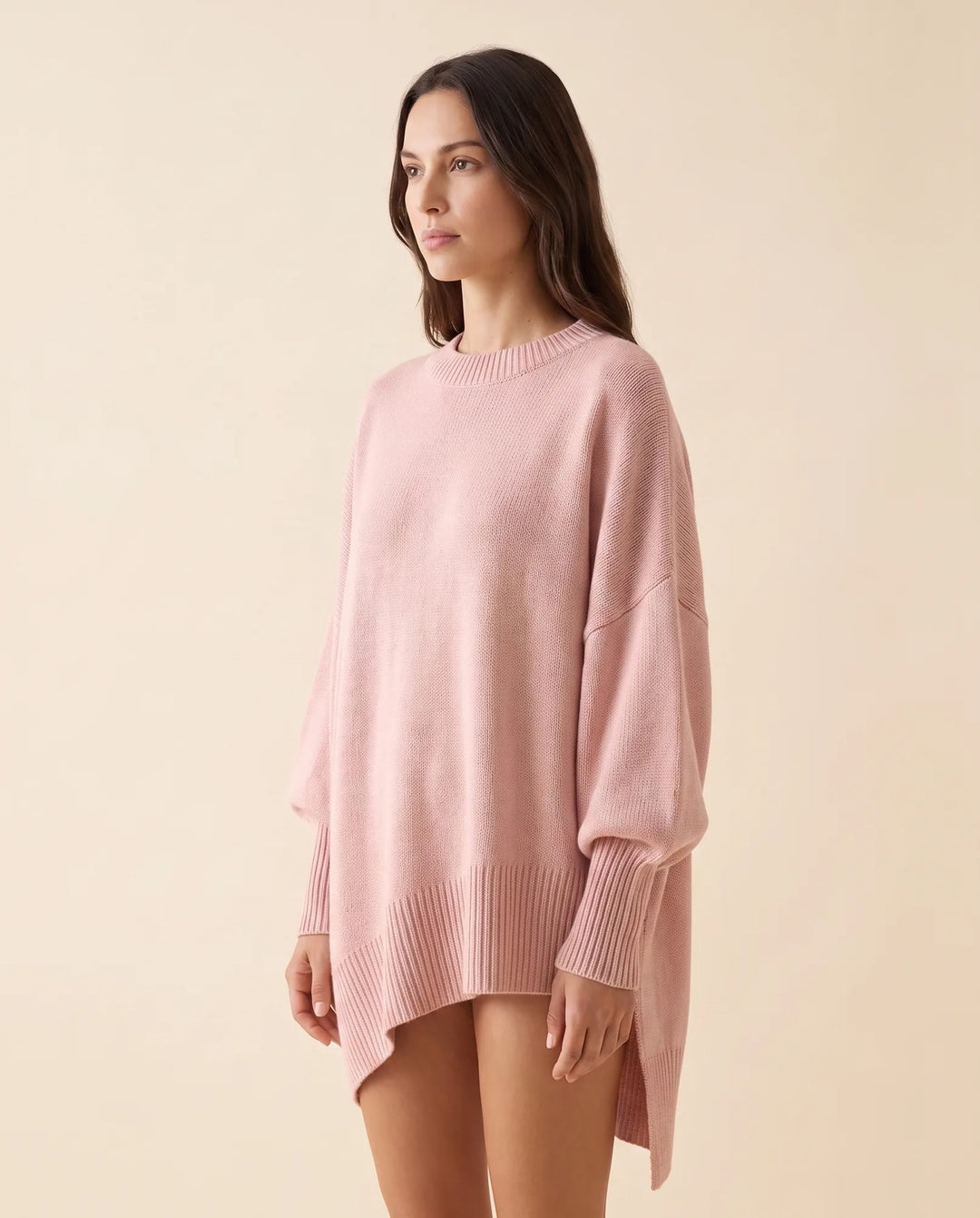 Daphne Trui voor Dames - Oversized Asymmetrische Zoom Ronde Hals