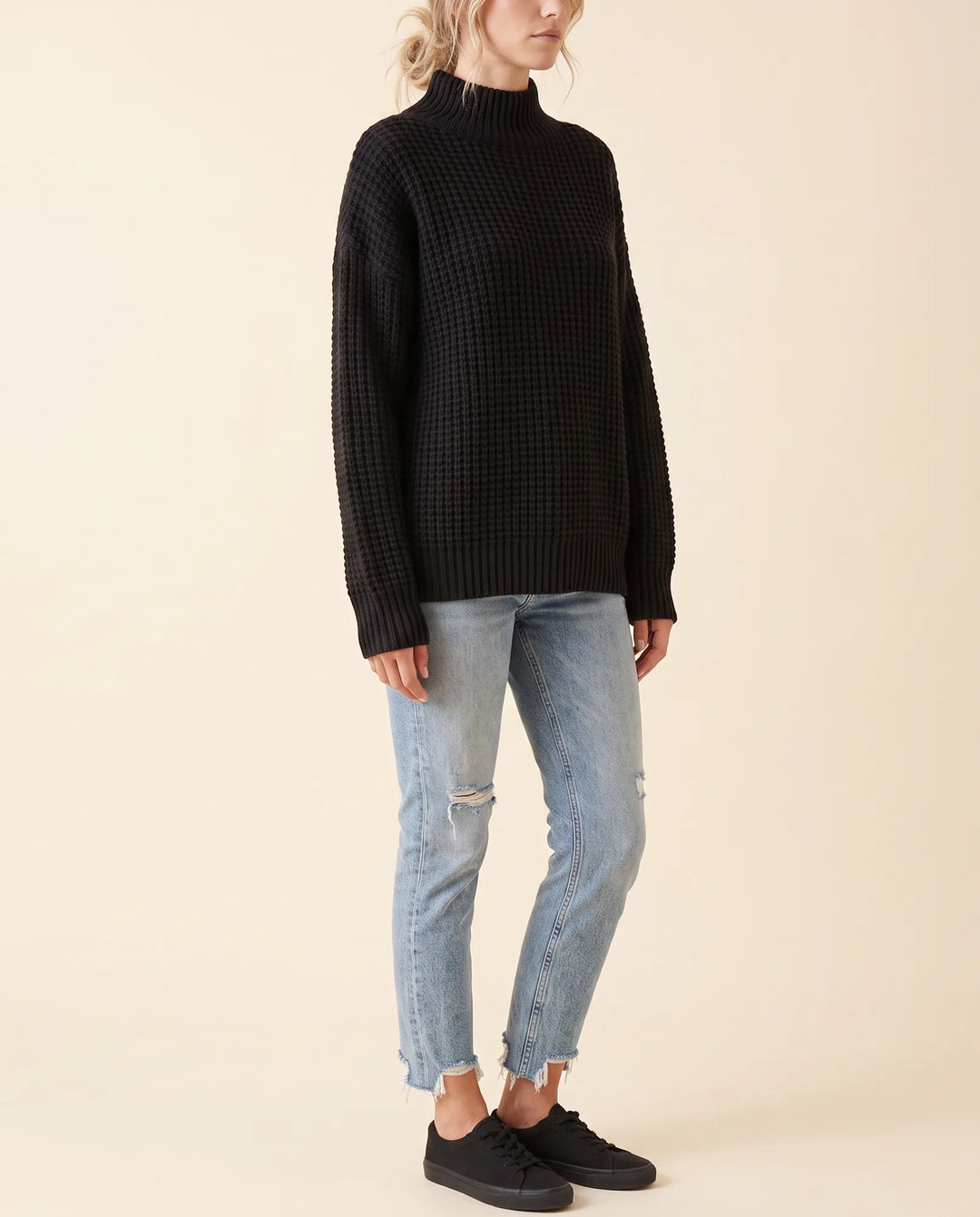 Vrouwen Fern Coltrui - Oversized Chunky Brei Met Verlaagde Schouders