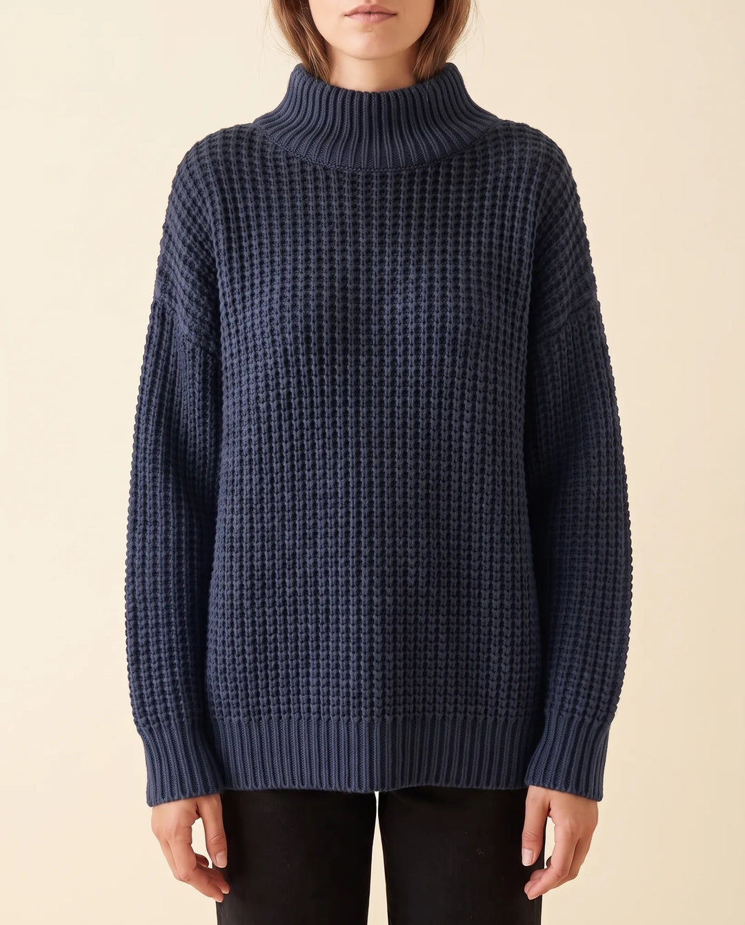 Vrouwen Fern Coltrui - Oversized Chunky Brei Met Verlaagde Schouders