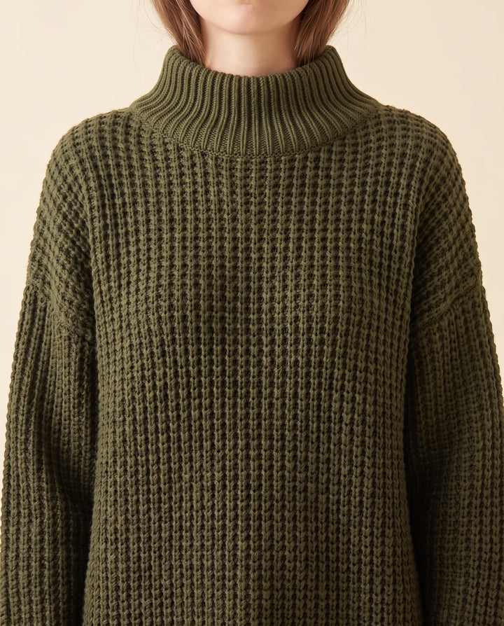 Vrouwen Fern Coltrui - Oversized Chunky Brei Met Verlaagde Schouders