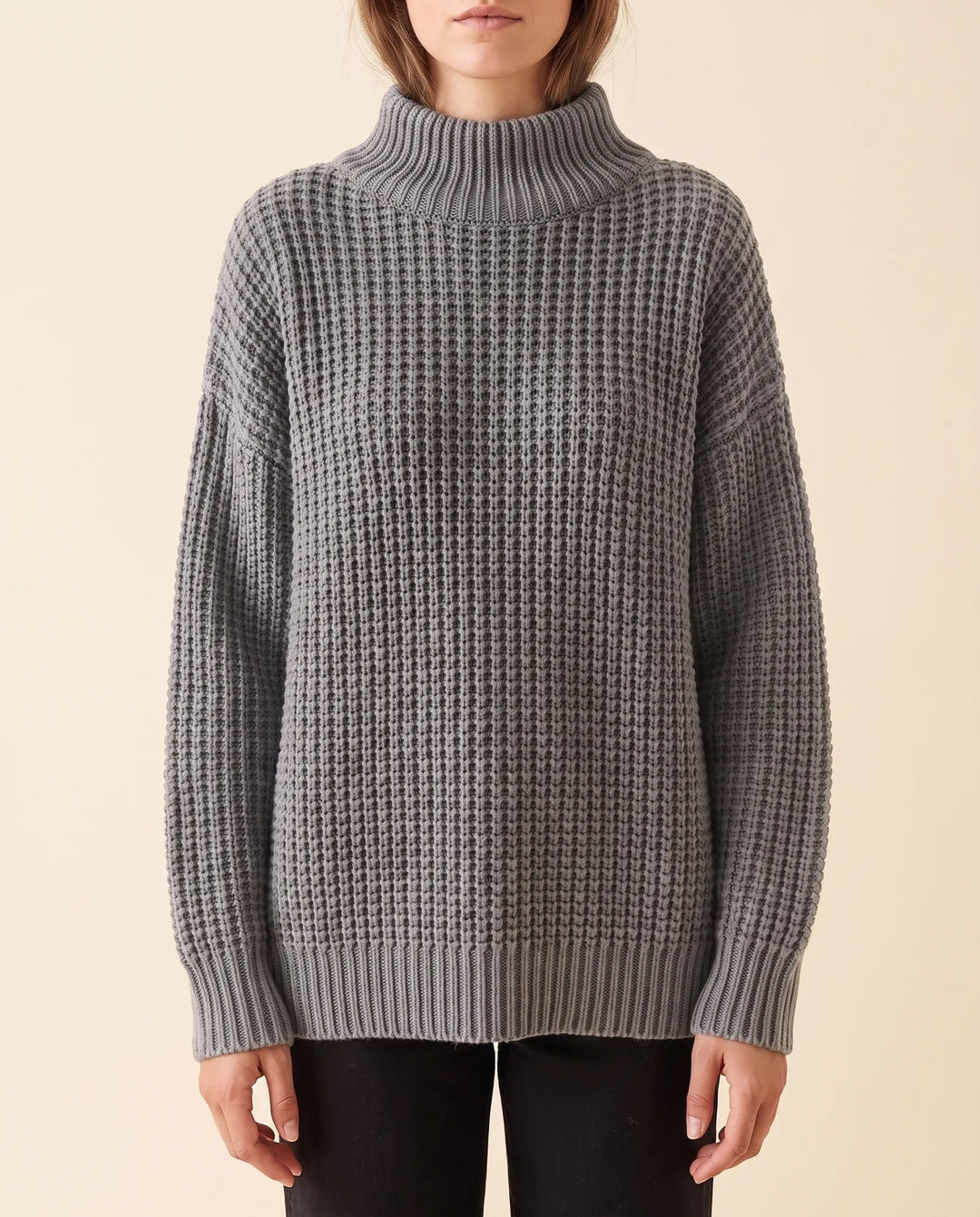 Vrouwen Fern Coltrui - Oversized Chunky Brei Met Verlaagde Schouders